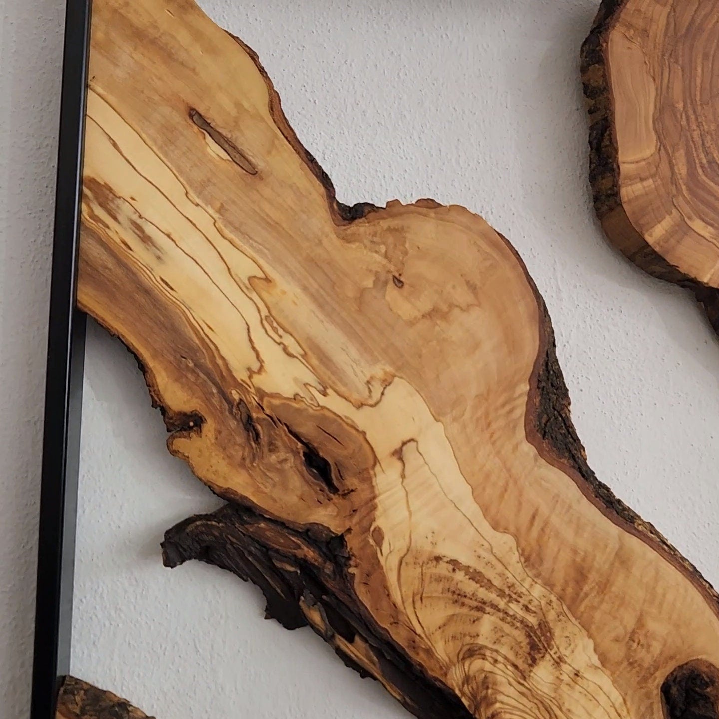 Metal and Wooden Wall Art, Olive Wood Wall Decor, Wall Art, Housewarming Gift, Wood Wall Art, Rustic Wall Art, Live Edge Wood Wall Decor BlackSeaResinWorks