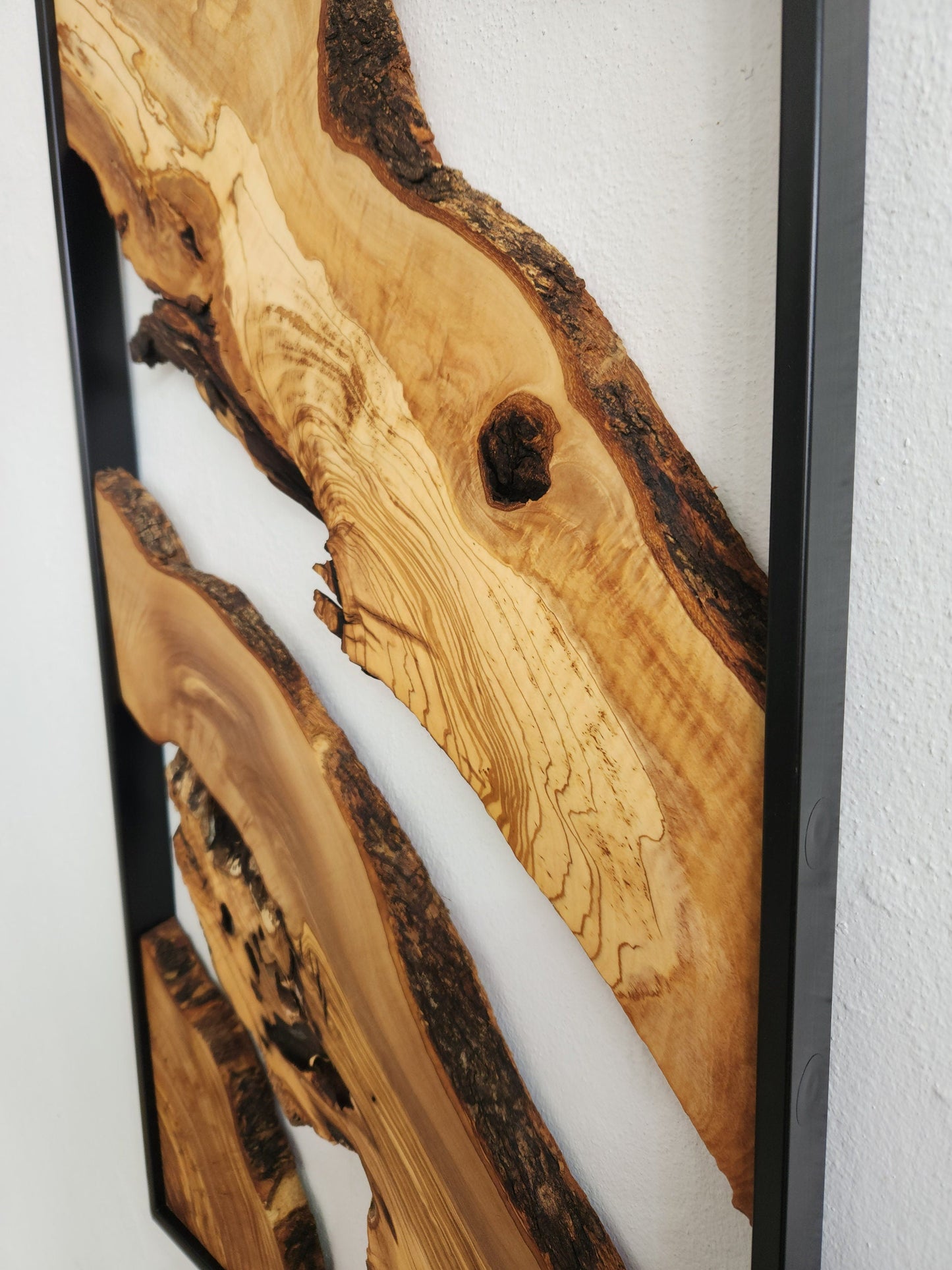 Metal and Wooden Wall Art, Olive Wood Wall Decor, Wall Art, Housewarming Gift, Wood Wall Art, Rustic Wall Art, Live Edge Wood Wall Decor BlackSeaResinWorks