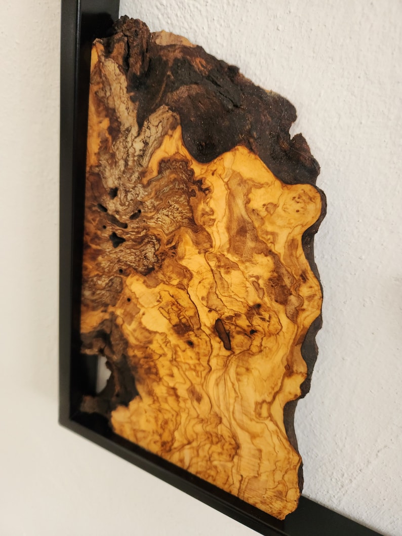 Metal and Wooden Wall Art, Olive Wood Wall Decor, Wall Art, Housewarming Gift, Wood Wall Art, Rustic Wall Art, Live Edge Wood Wall Decor BlackSeaResinWorks