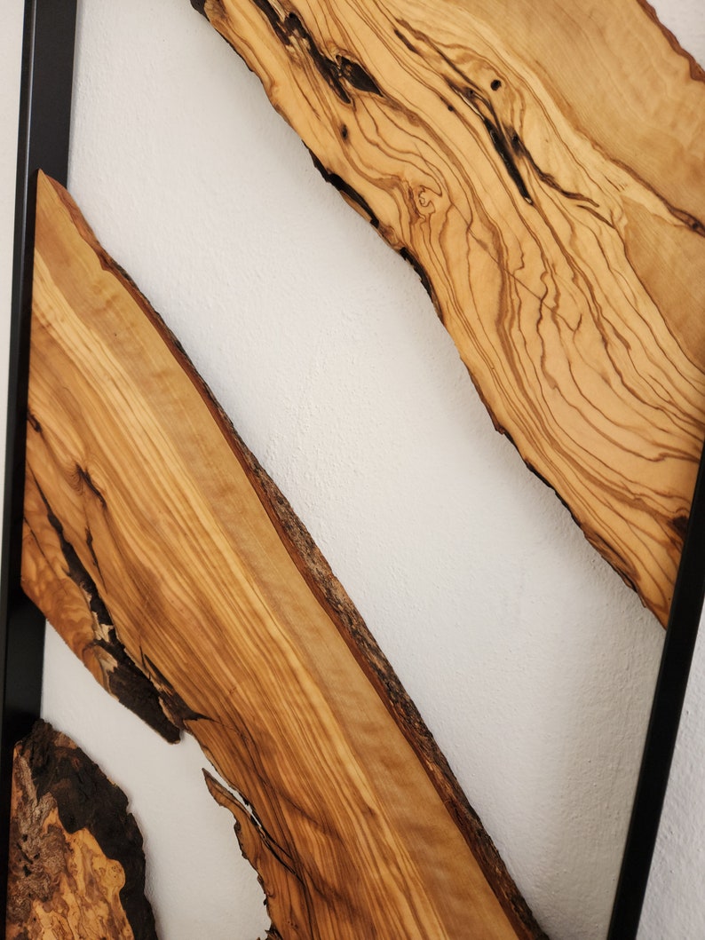 Metal and Wooden Wall Art, Olive Wood Wall Decor, Wall Art, Housewarming Gift, Wood Wall Art, Rustic Wall Art, Live Edge Wood Wall Decor BlackSeaResinWorks