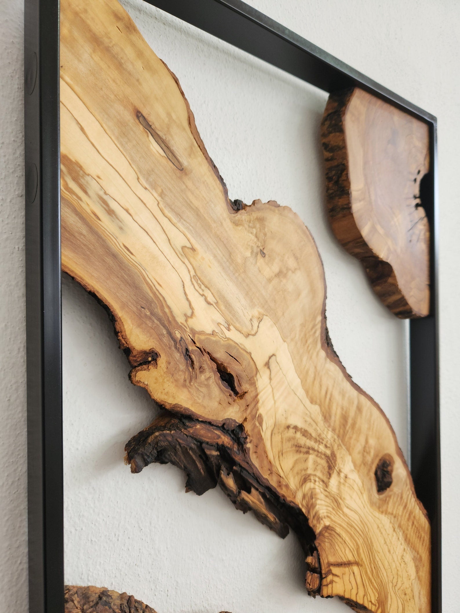 Metal and Wooden Wall Art, Olive Wood Wall Decor, Wall Art, Housewarming Gift, Wood Wall Art, Rustic Wall Art, Live Edge Wood Wall Decor BlackSeaResinWorks
